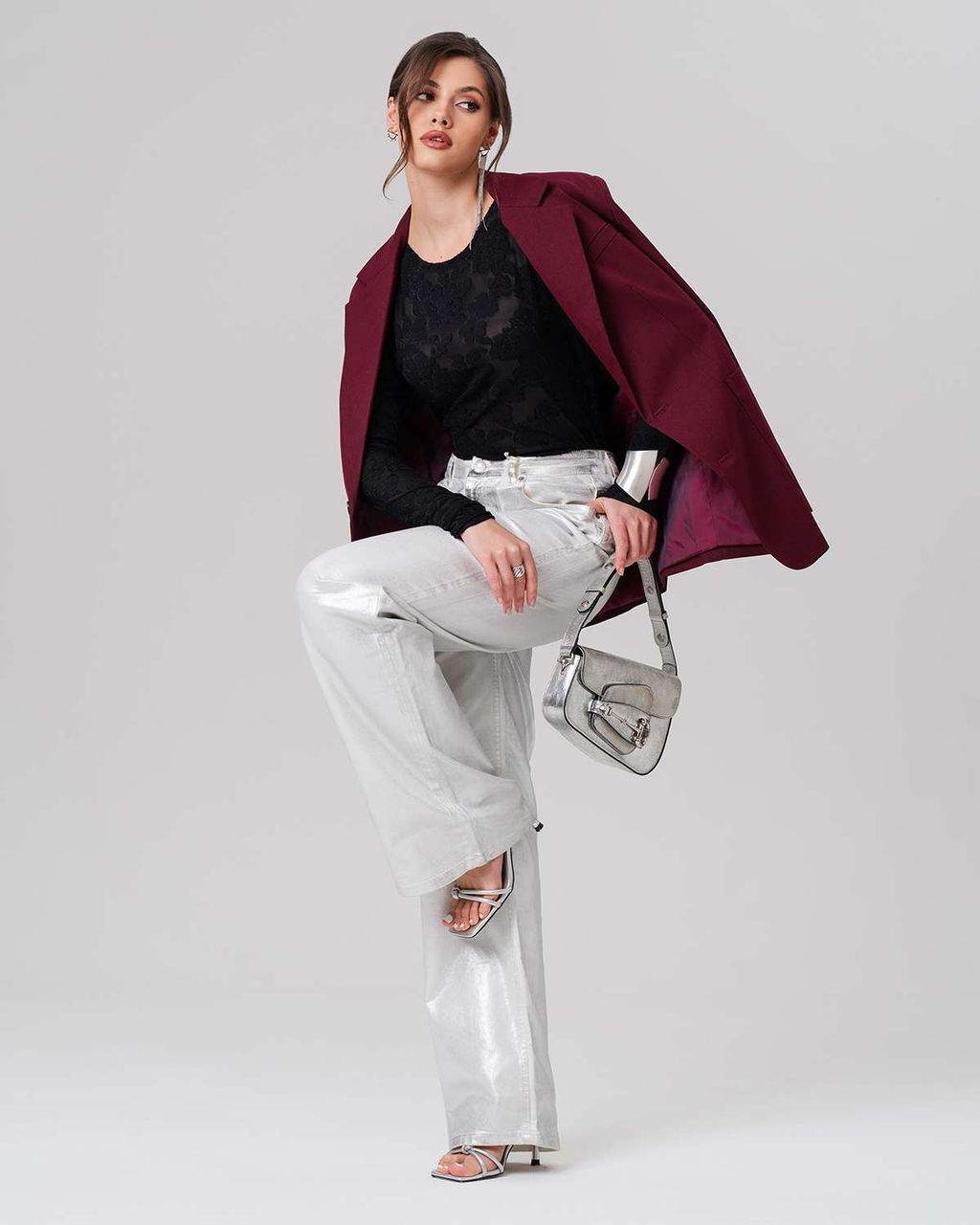 Лонгслив из текстурного трикотажа с вытравкой узора - Sahar art lab фото 8