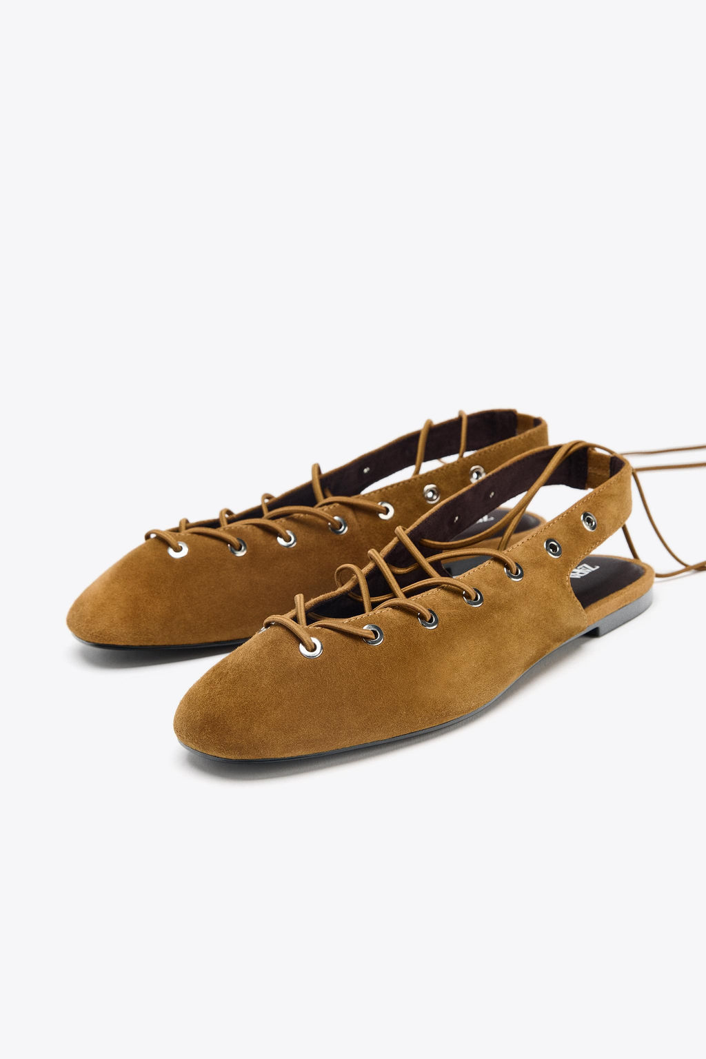 SUEDE TIE SLINGBACK SHOES