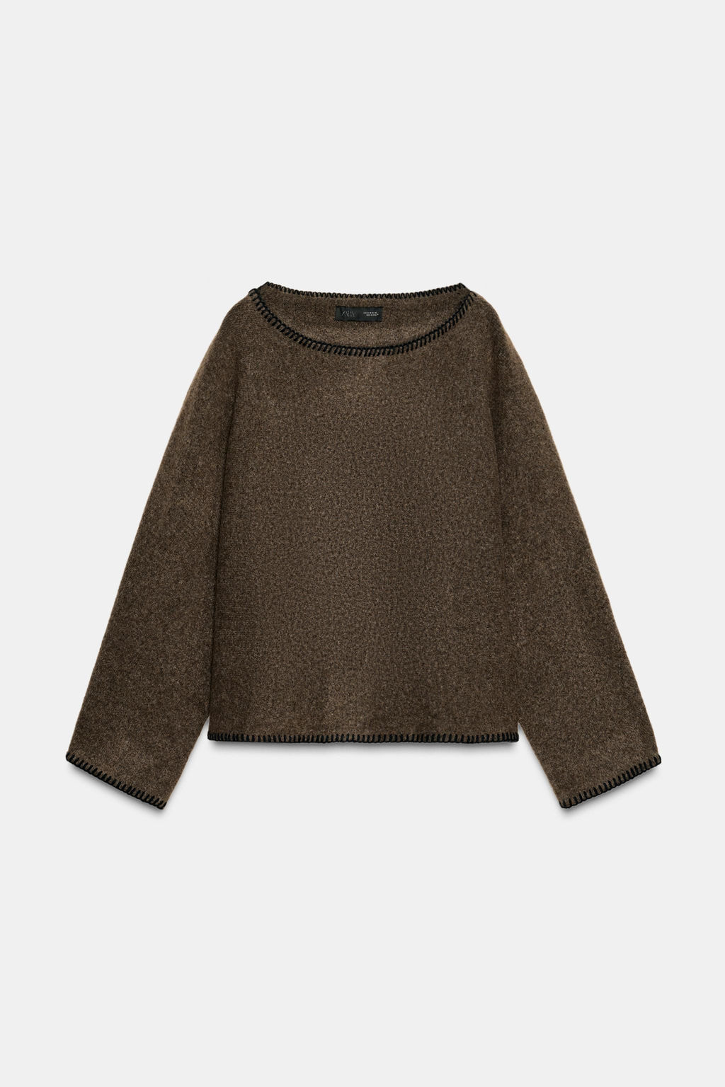 CONTRAST TOPSTITCHED KNIT JUMPER - Zara фото 6