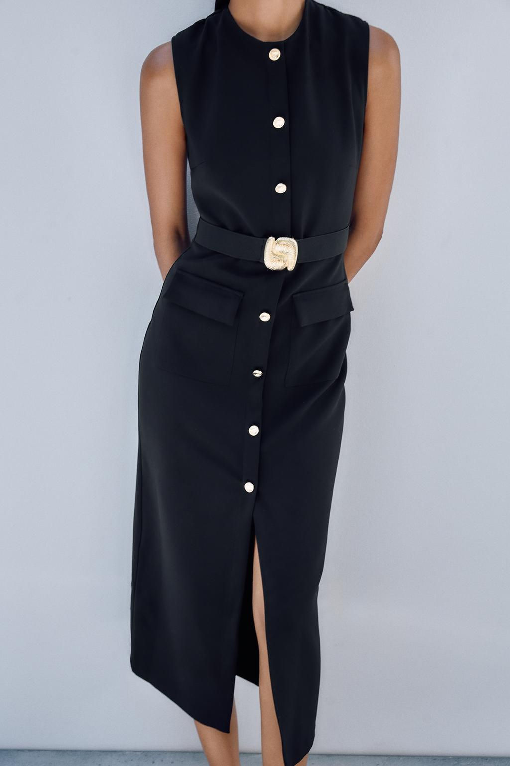 MIDI CREPE BELT DRESS - Zara фото 11