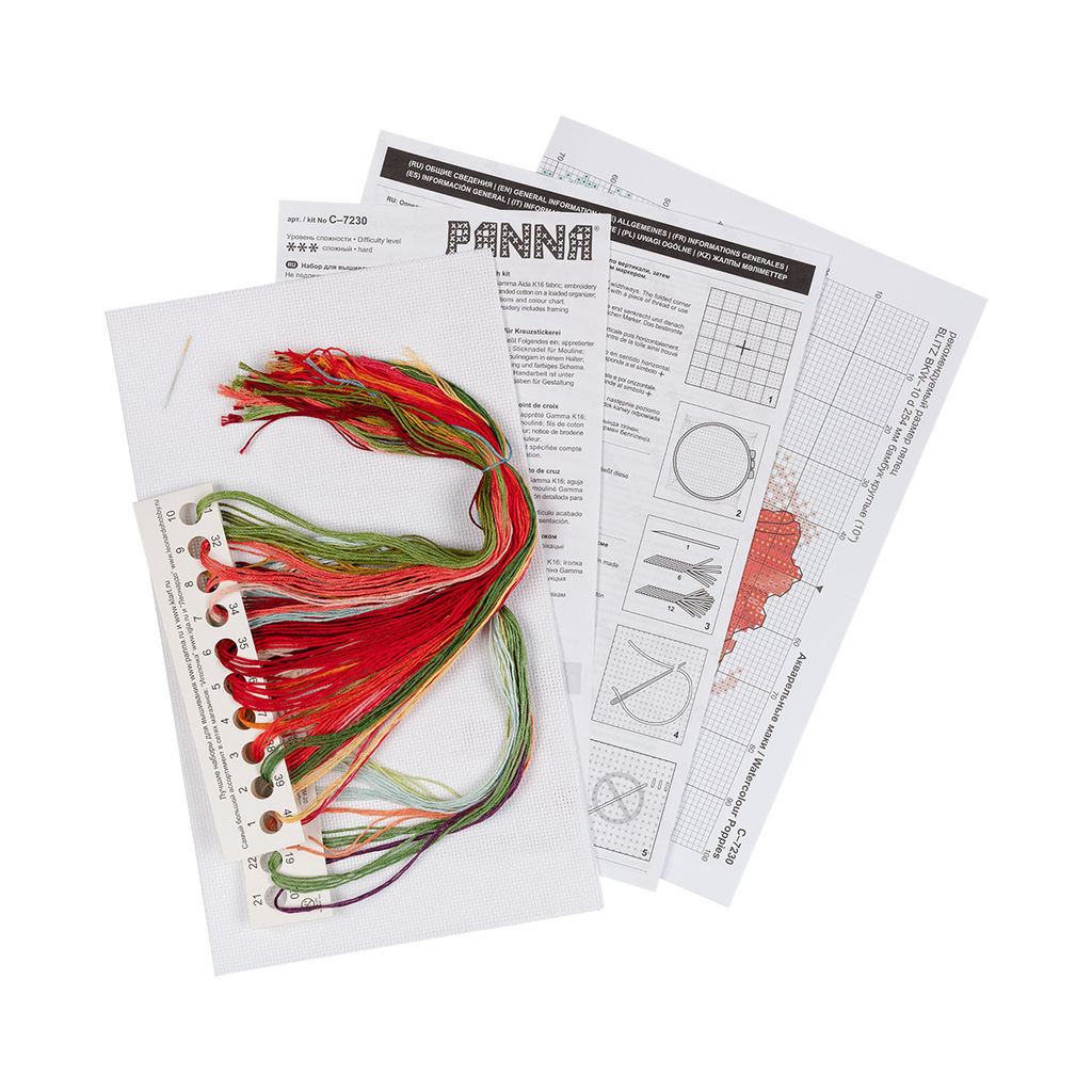 Набор для вышивания PANNA C-7230 Акварельные маки 19 х 26 см
