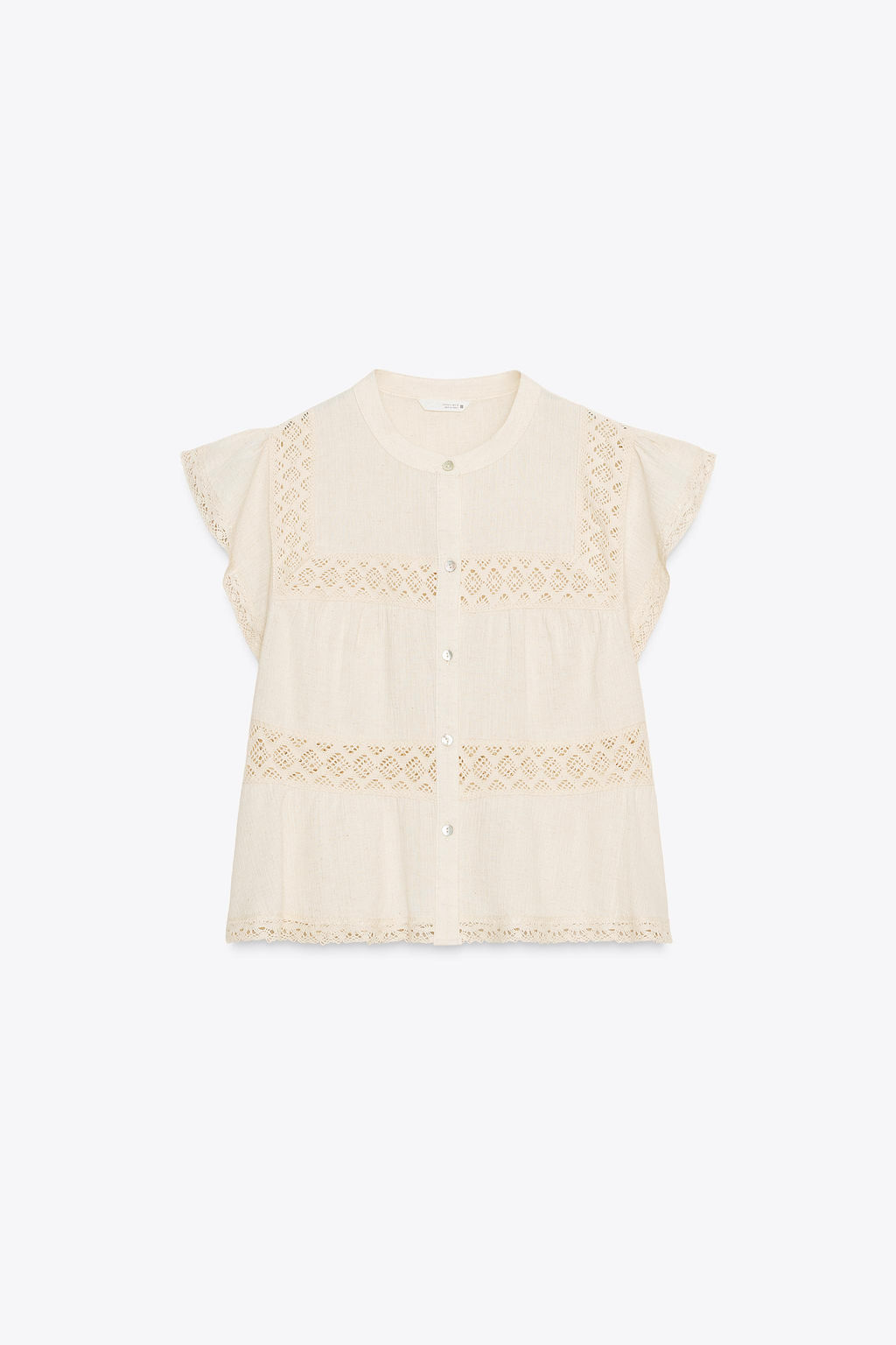 RUSTIC CROCHET LADDER STITCH TOP - Zara фото 14