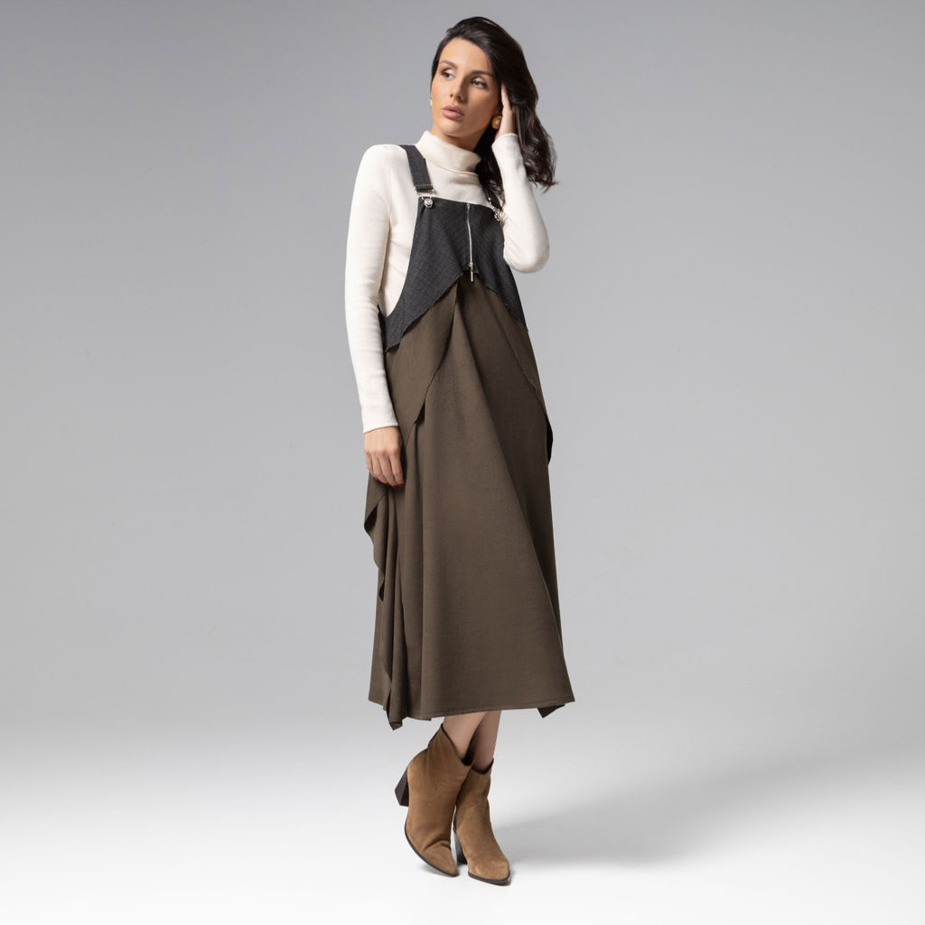 Сарафан из мягкой замши, Ушла красиво (dark green) - Charutti фото 2