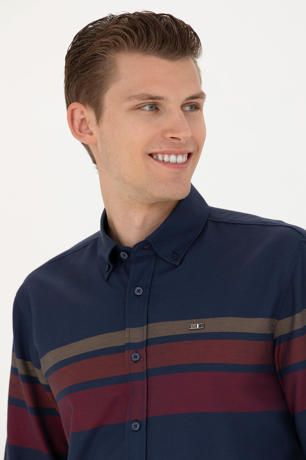 Мужская темно-синяя рубашка с длинным рукавом - U.s. polo assn фото 16