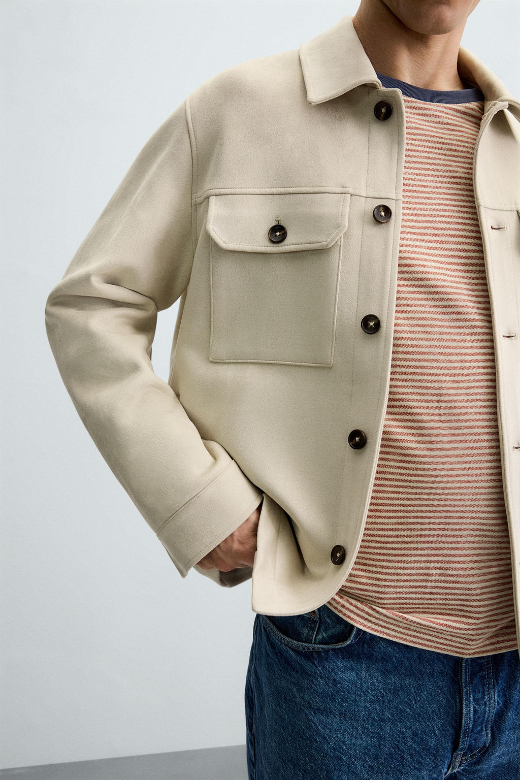 FAUX SUEDE OVERSHIRT - Zara фото 5