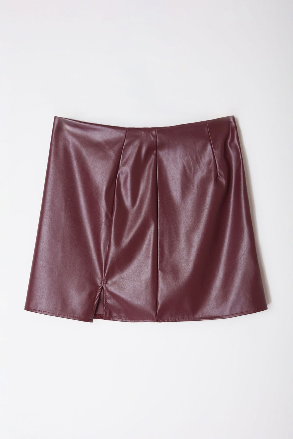 Bordo Suni Deri Y?rtmacl? Dokuma Mini Etek TWOAW25ET00062 - Trendyolmilla фото 7