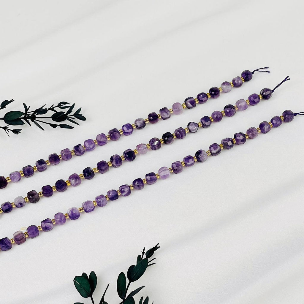 Бусины для украшений из Аметиста (40 бусин) 37 см
