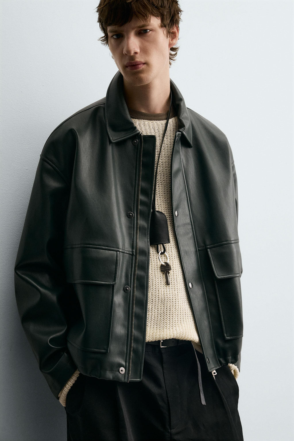FAUX LEATHER JACKET WITH POCKETS - Zara фото 5
