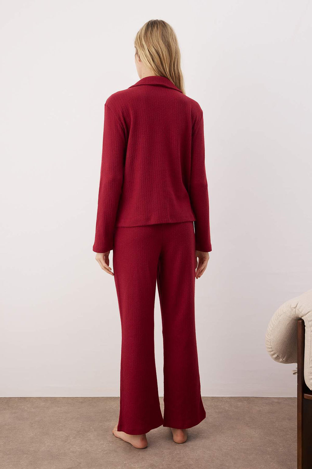 Mavi Cep Detayl? Fitilli K?sl?k Orme Pijama Tak?m? THMAW26PT00127 - Trendyolmilla фото 8