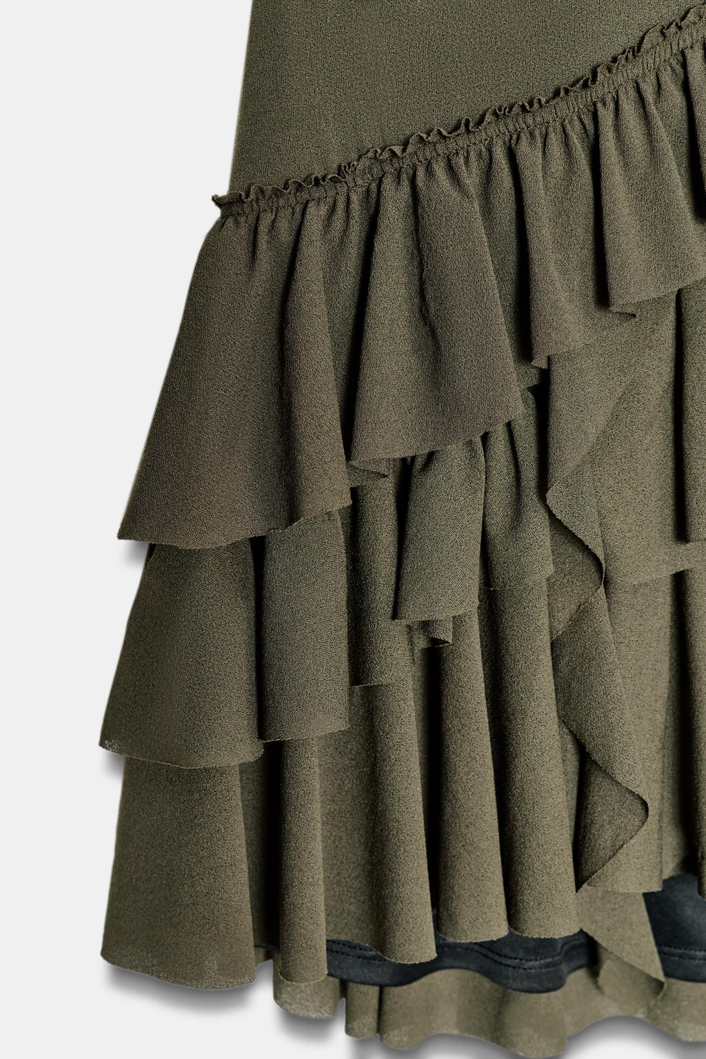 VESTIDO CORTO VOLANTES / Khaki - Zara фото 8