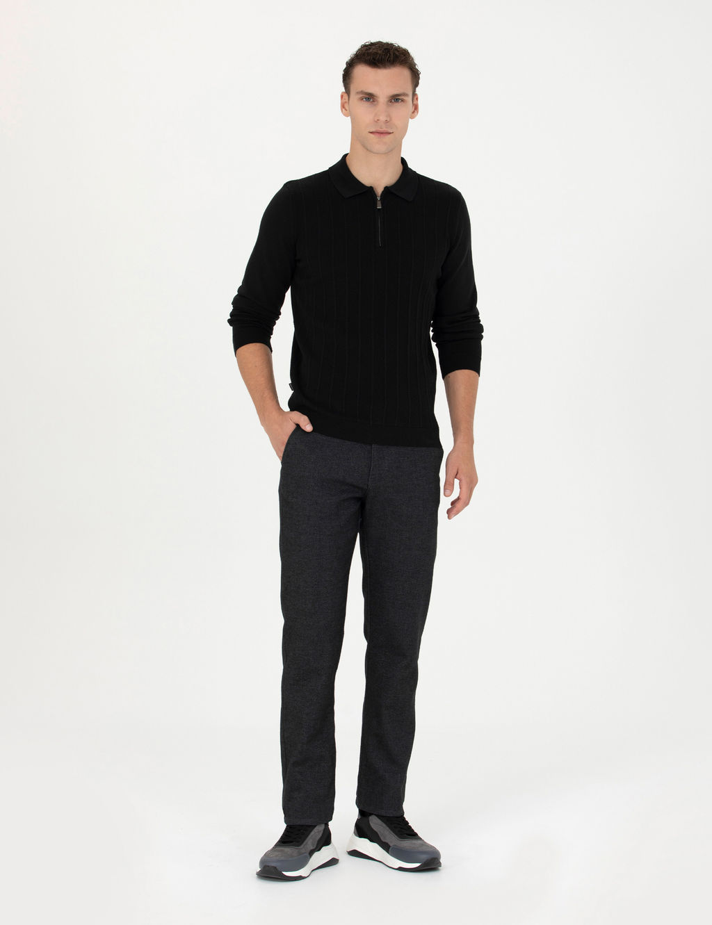 Antrasit Regular Fit Kanvas Pantolon