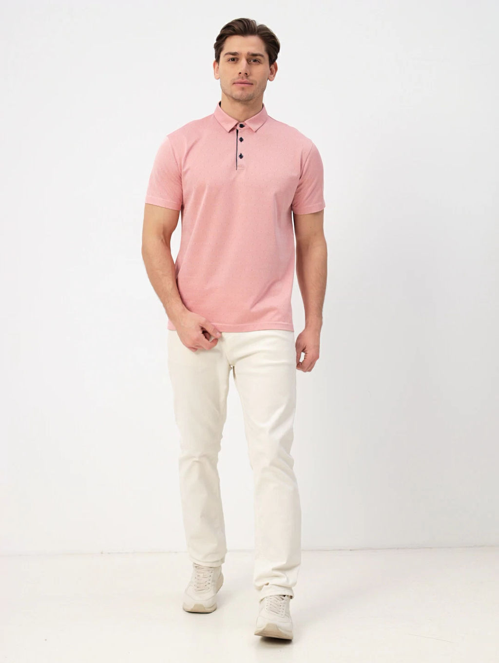 Джемпер мужской с воротником поло короткий рукав GREG G144-PD124T-LT1001 (красный)  фото 8