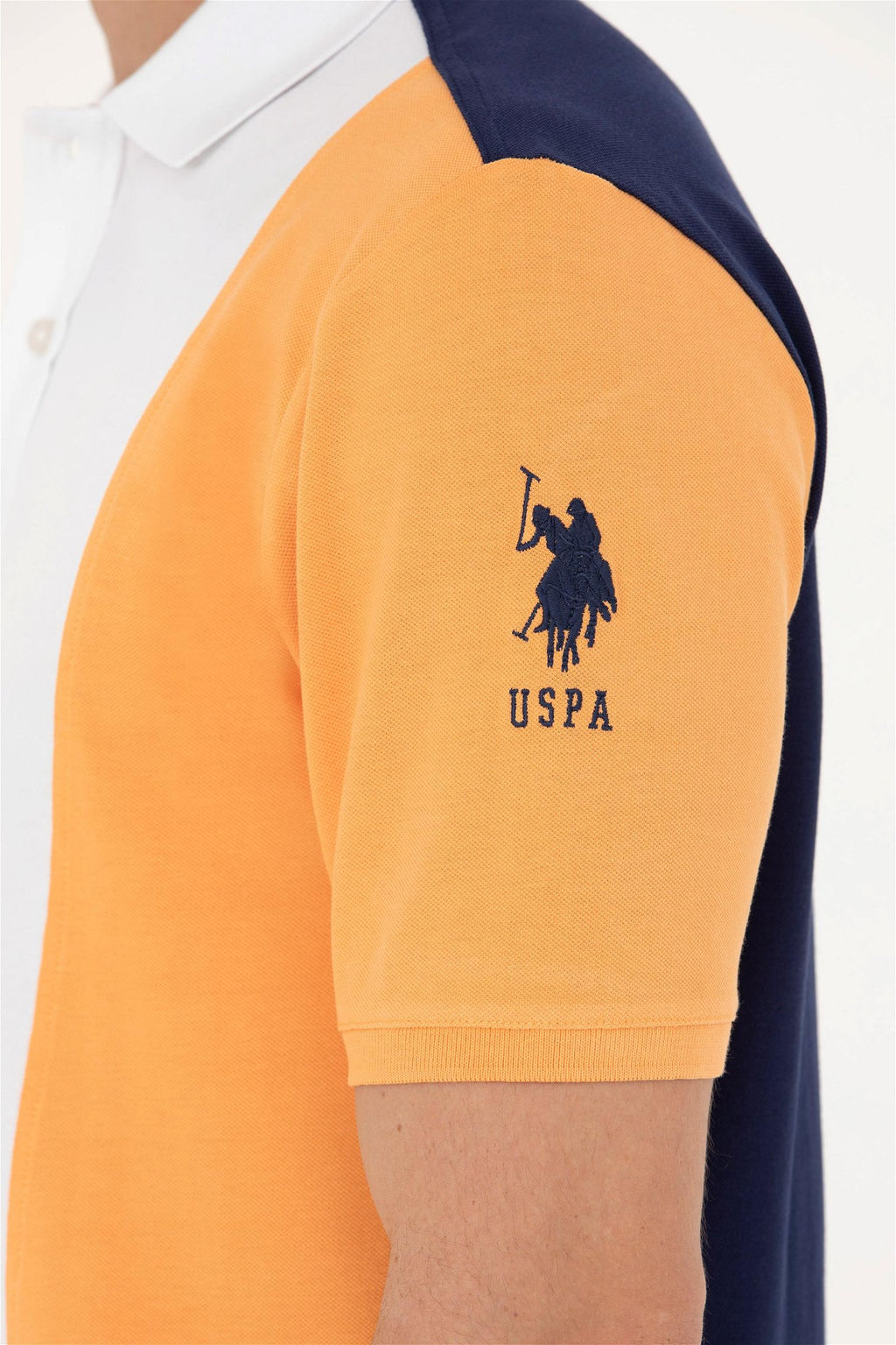 U. S. Polo Assn Мужская оранжевая футболка с воротником-поло - U.s. polo assn фото 14