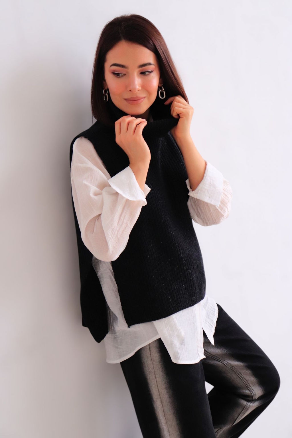 Martichelli Жилет вязаный чёрный  фото 3