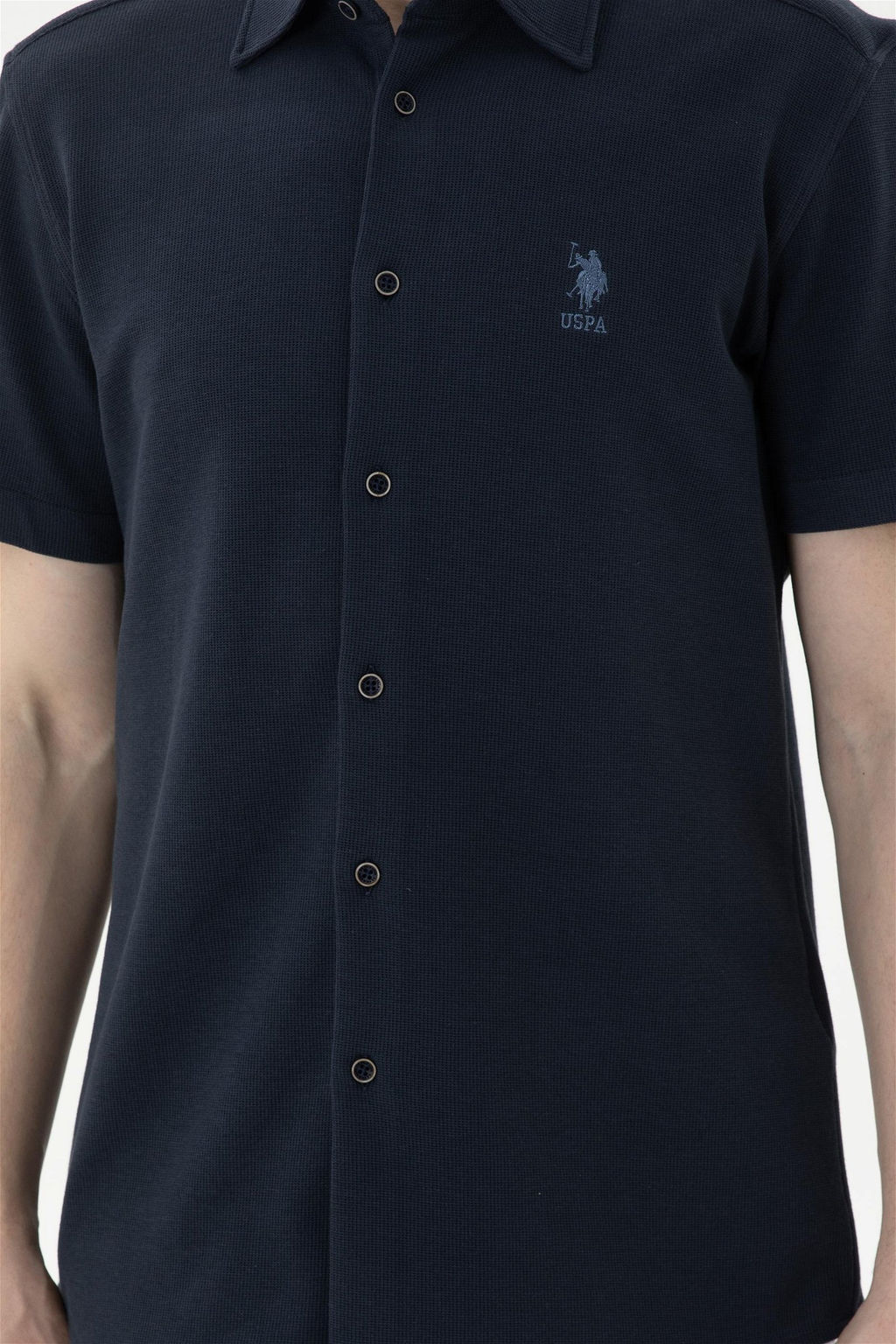 Мужская темно-синяя рубашка с коротким рукавом - U.s. polo assn фото 6