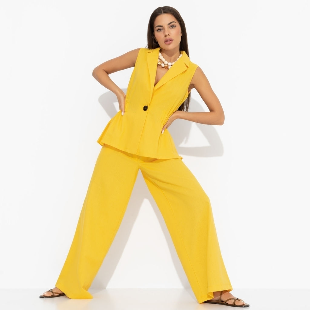 Брюки льняные Легкость льна (желтые) - Charutti фото 12