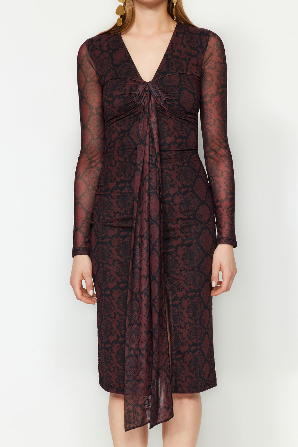 Cok Renkli Hayvan Desenli Anvelop Orme Astarl? Tul S?k Abiye Elbise TPRAW24EL00102 - Trendyolmilla фото 4