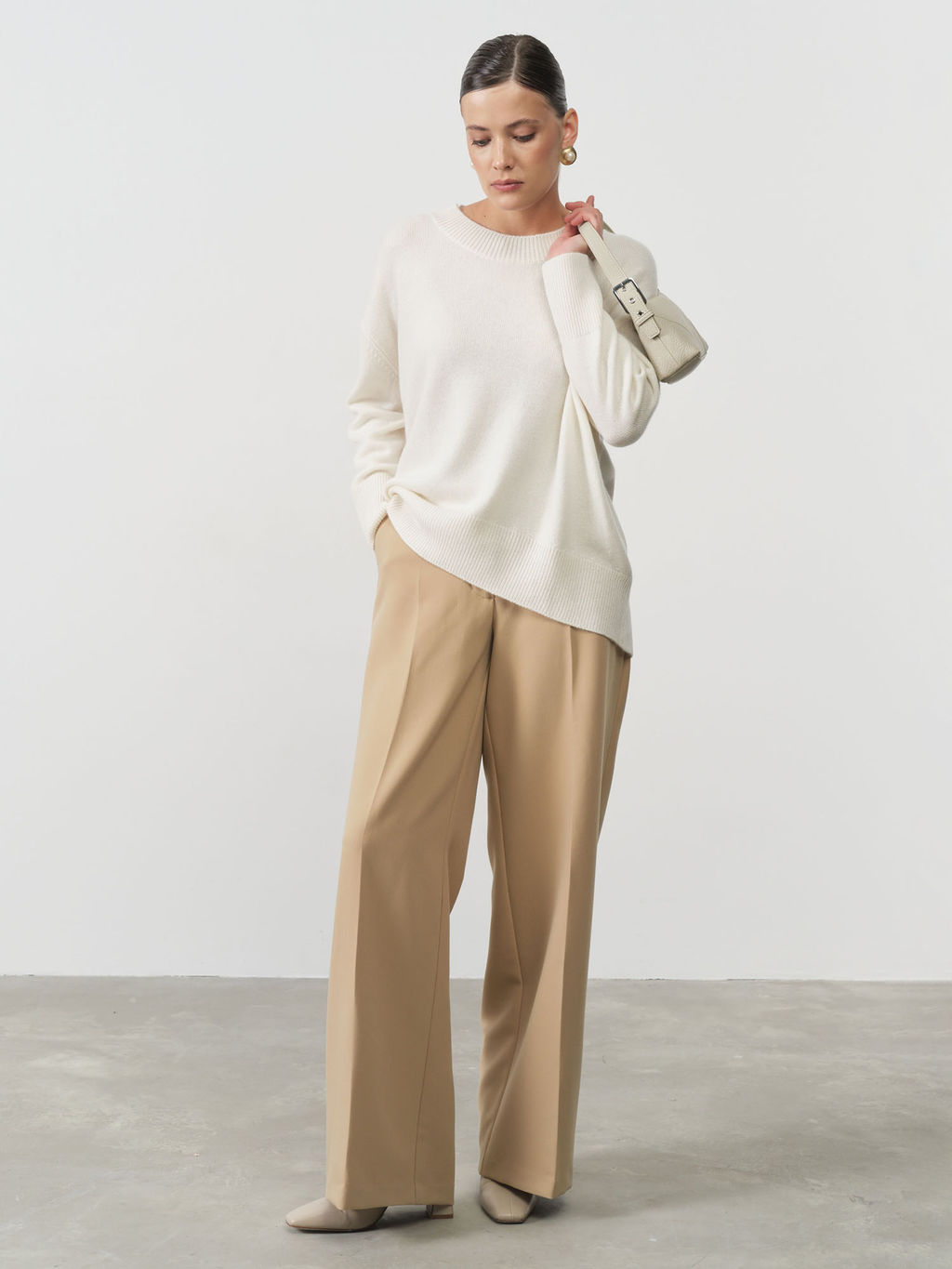 Джемпер из кашемира 1121 кремовый