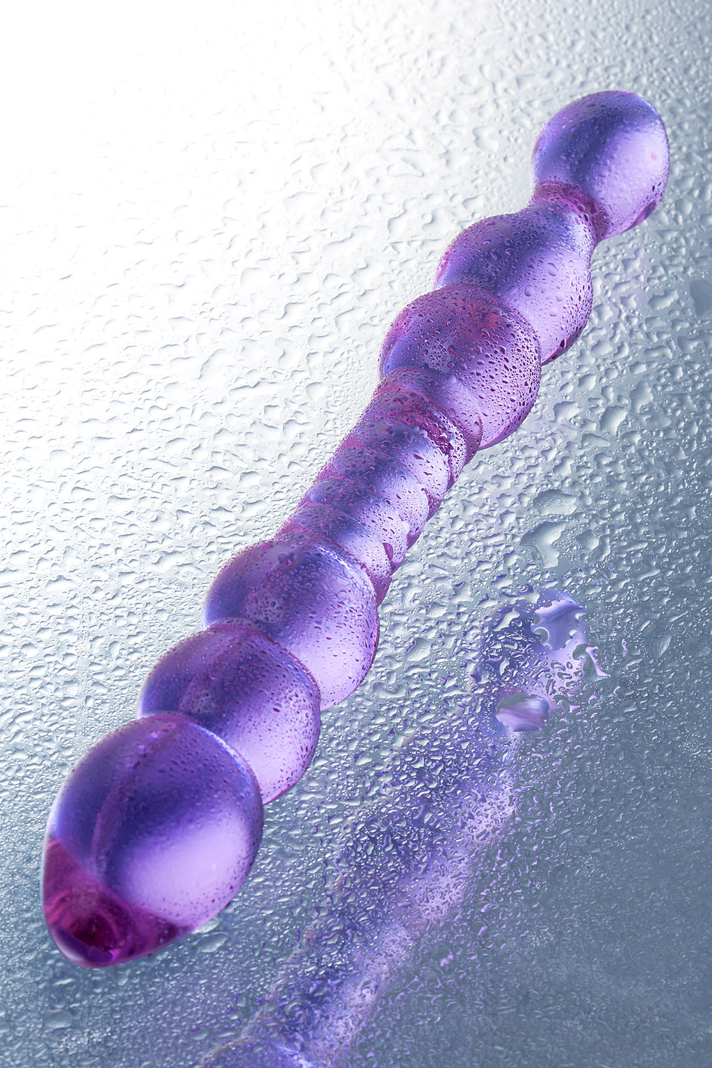 Двусторонний фаллоимитатор Sexus Glass, стекло, розовый, 22,5 см  фото 8