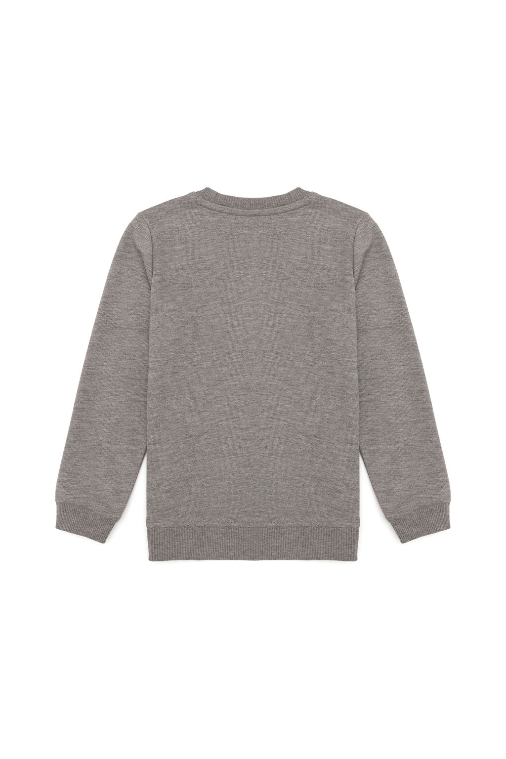 Erkek Гocuk Gri Melanj Basic Sweatshirt
