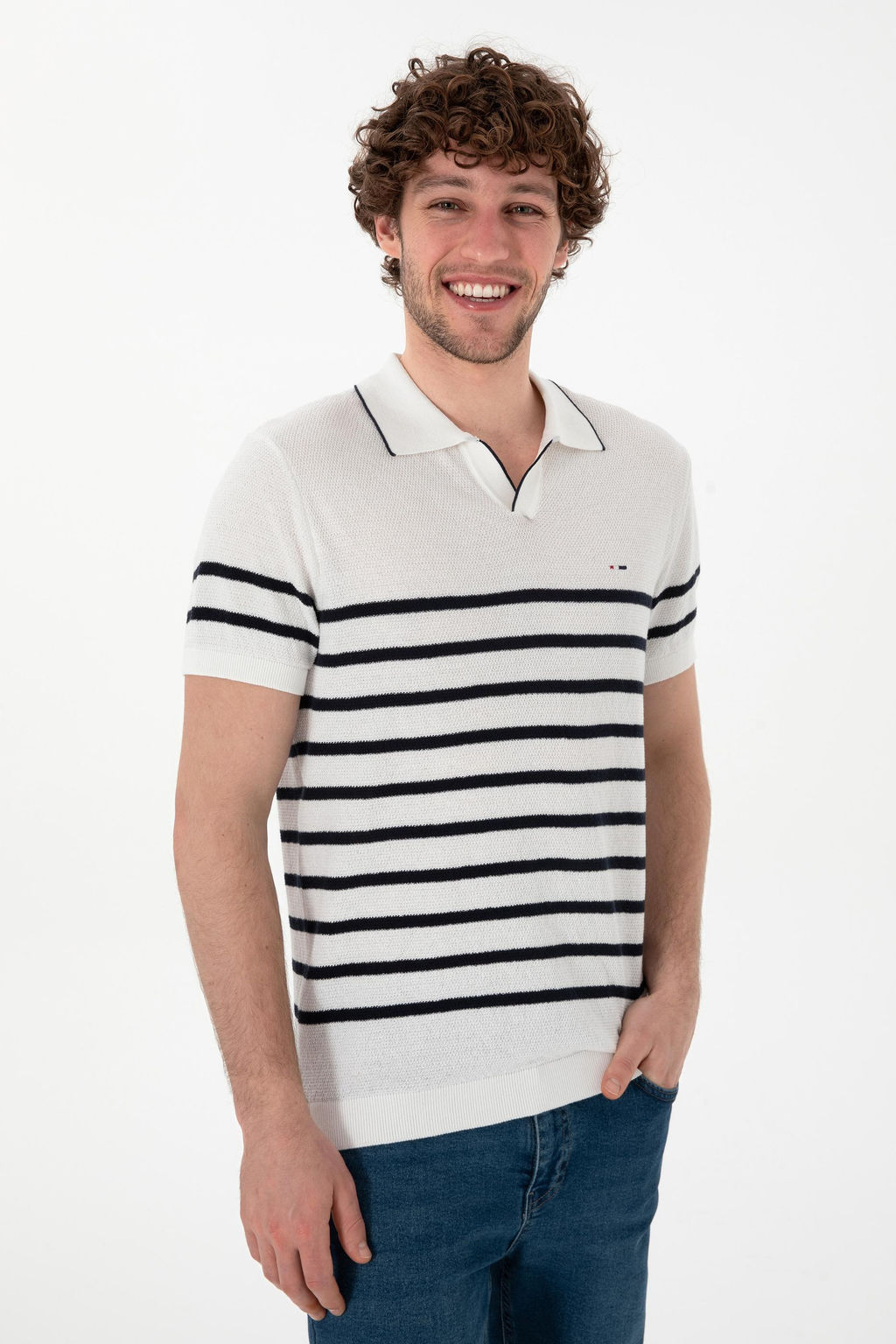 Erkek Slim Fit Polo Yaka Beyaz Ti__rt - U.s. polo assn фото 3