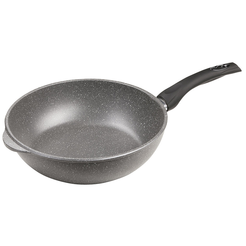 Сотейник с антипригарным покрытием д24см Графит, h8,2см, s0,4см, ручка из термостойкого пластика, стеклянная крышка с пароотводом, подарочная упаковка (Россия) - Домашняя мода фото 2