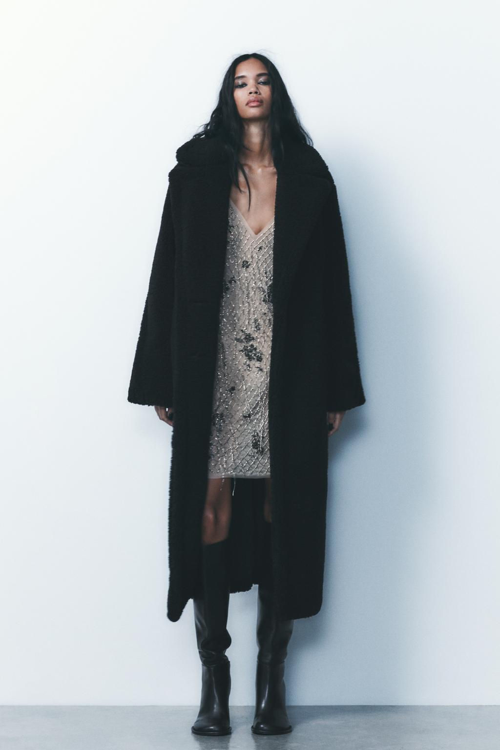 LONG FAUX SHEARLING COAT