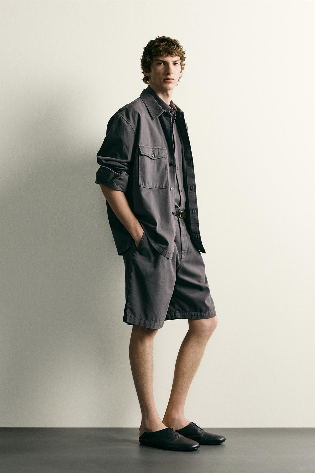 BERMUDA LAVADA RELAXED FIT / Gris - Zara фото 4