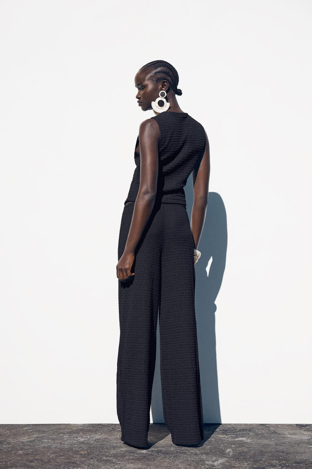 TEXTURED STRAIGHT-FIT TROUSERS - Zara фото 6