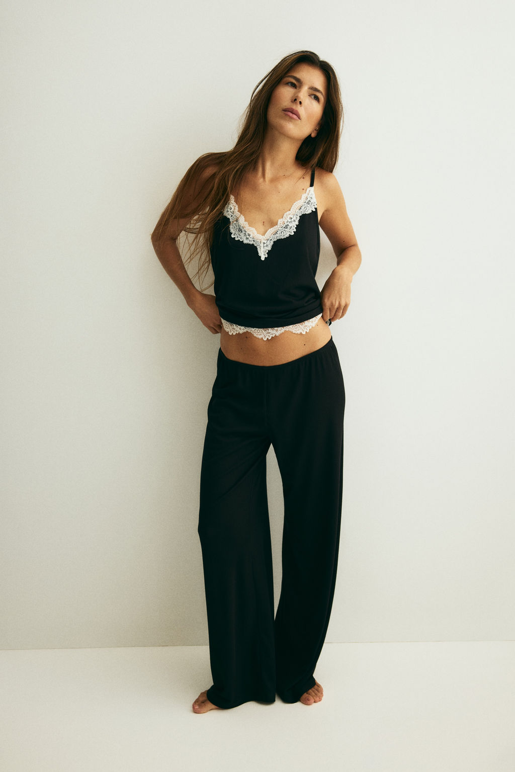 Pijama de canal? con ribetes de encaje - H&m фото 3