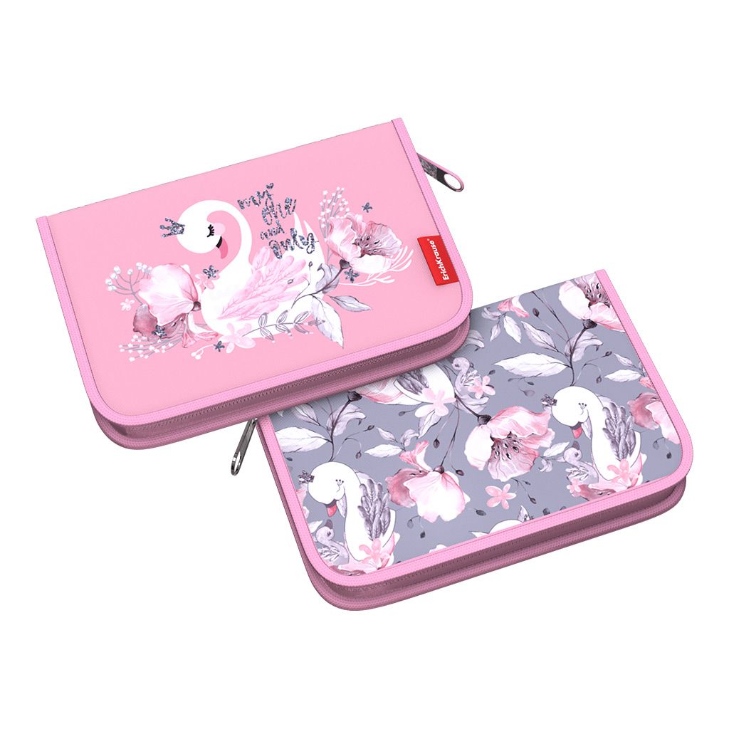 Цена за 1 шт. Пенал-книжка без наполнения ErichKrause 135x205x30мм Swan Princess