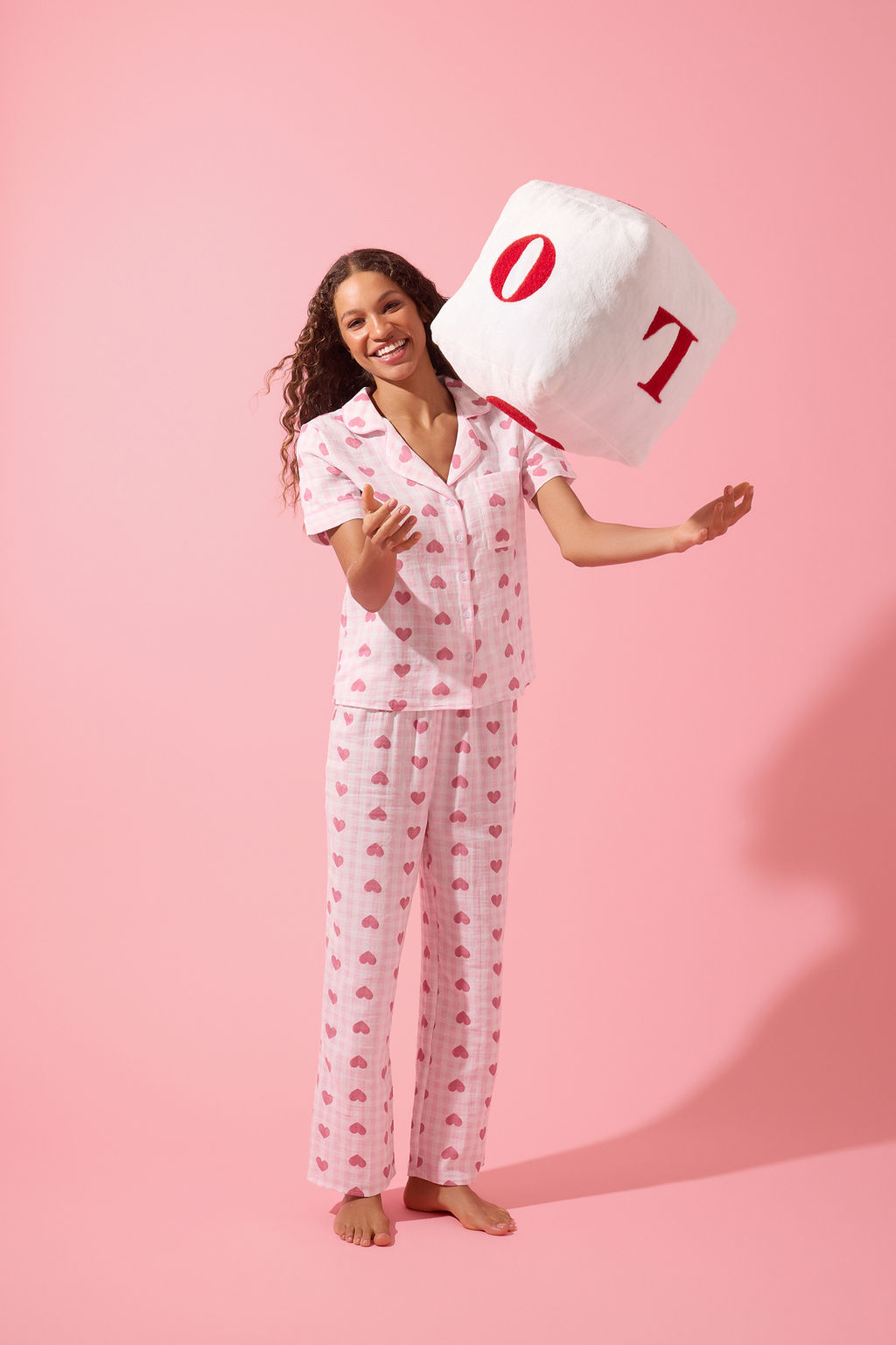 Pembe %100 Pamuklu Kalpli Biye Detayl? Muslin Dokuma Pijama Tak?m? THMSS26PT00033 - Trendyolmilla фото 5