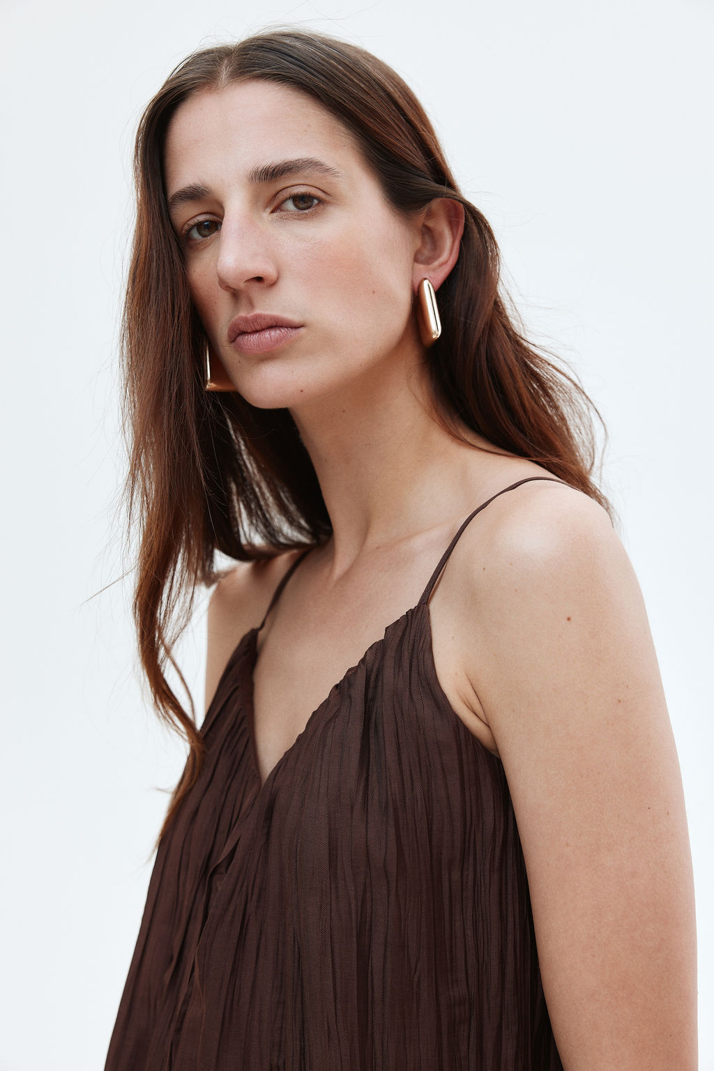 Vestido efecto arrugado con tirantes espagueti - H&m фото 8