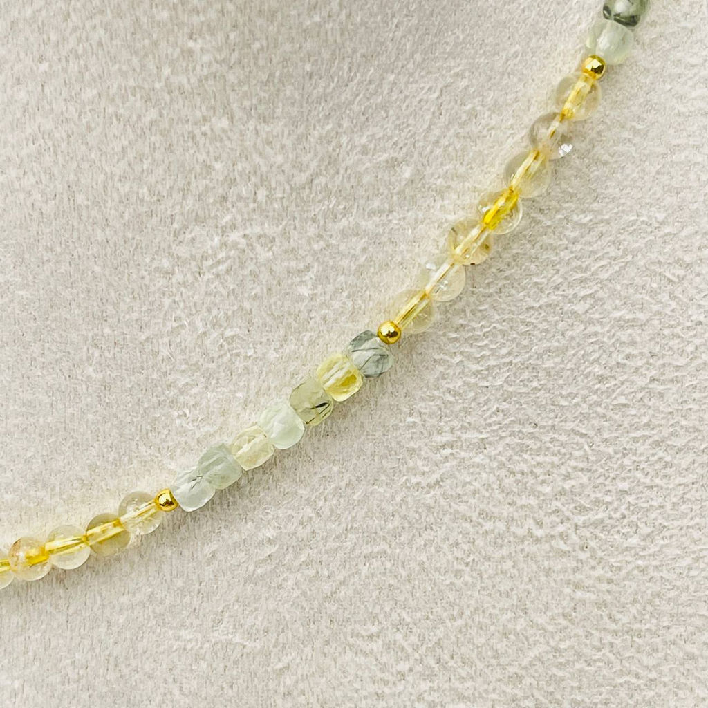 Колье из Пренита и Цитрина 45 см +