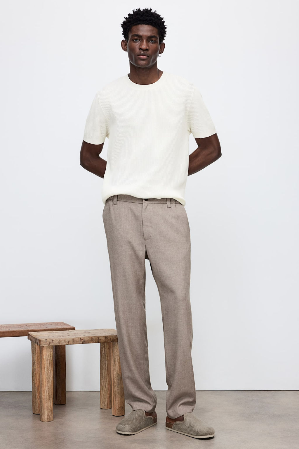 Camiseta en punto de canale Regular Fit - H&m фото 3