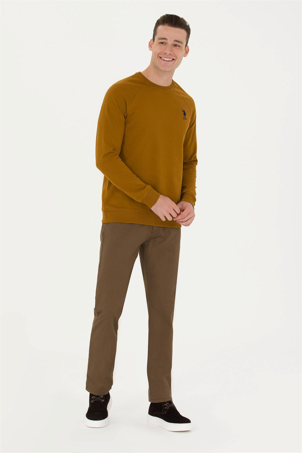 U. S. Polo Assn / Мужской базовый свитшот кокосового цвета - U.s. polo assn фото 11