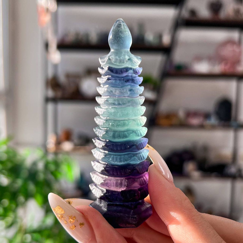 Фигурка Пагода фен-шуй резная из Флюорита - Радуга самоцветов фото 3