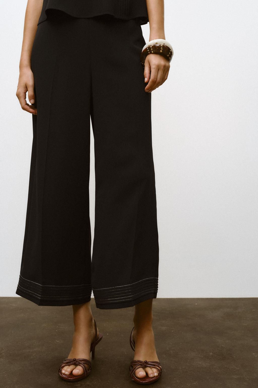 PLEATED HEM CULOTTE TROUSERS - Zara фото 2