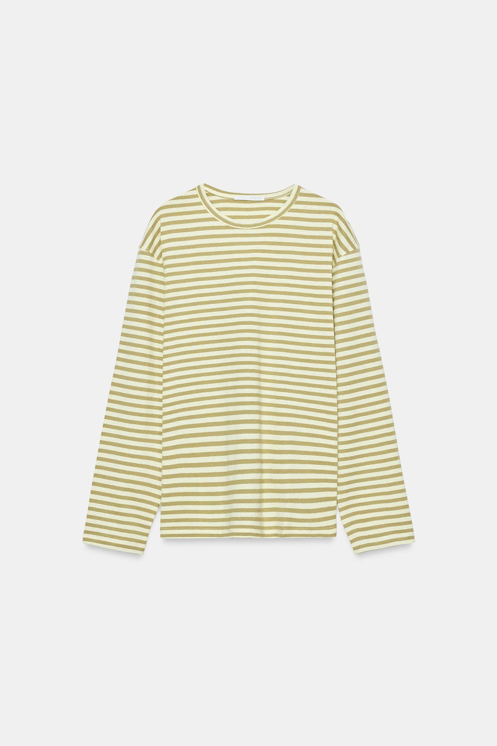 CAMISETA RAYAS ALGOD?N Y LINO / Beige / Tostado