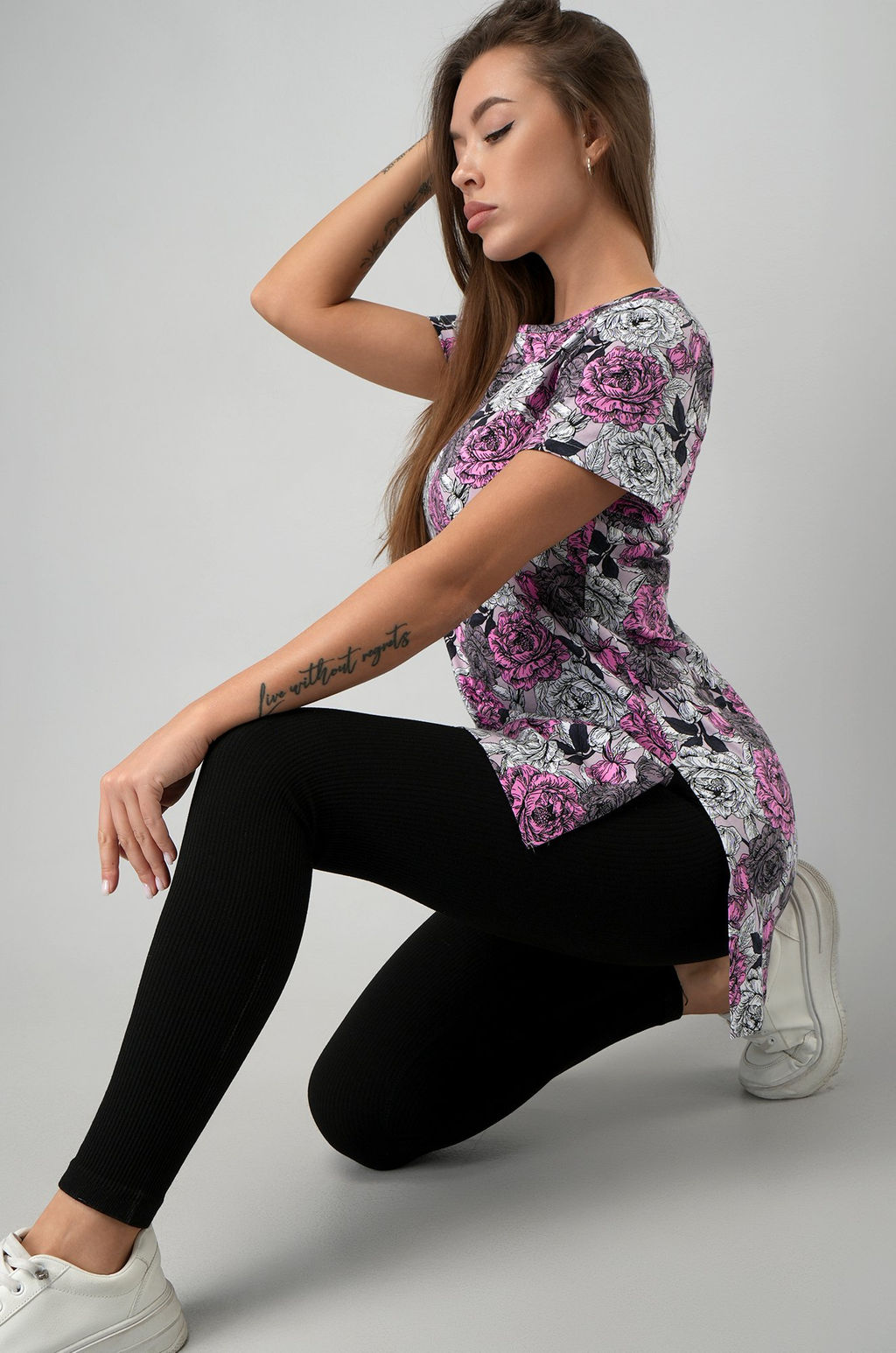 Удлиненная женская футболка с разрезами Happyfox - Happy fox фото 9