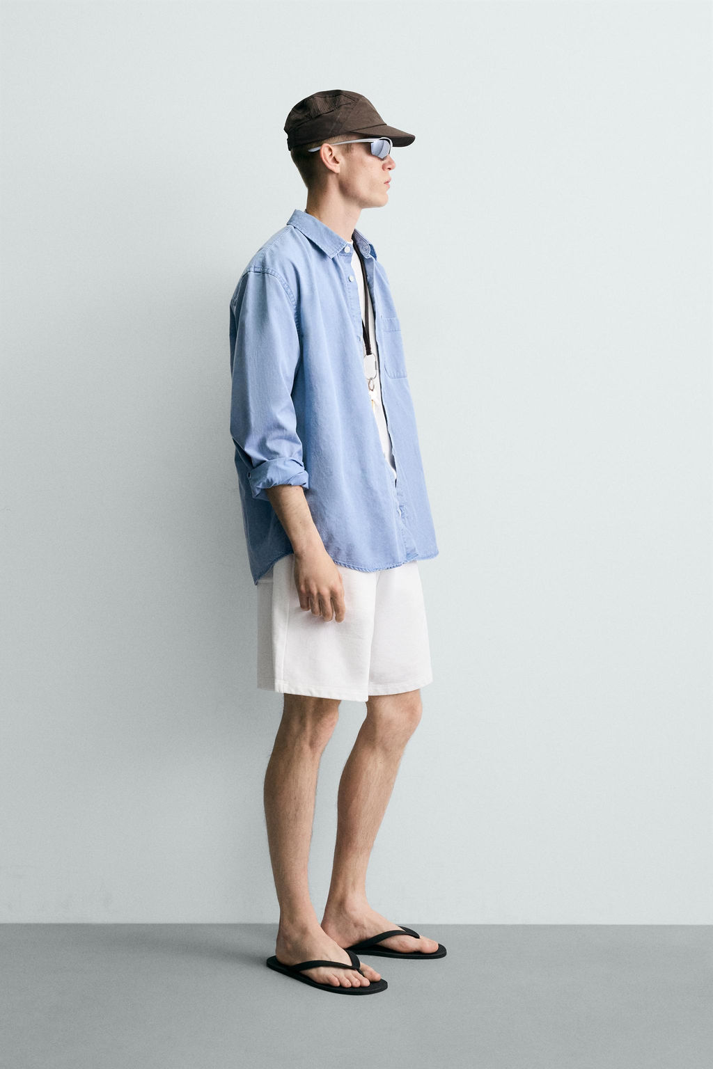 BERMUDA JOGGER B?SICA LAVADA / Blanco - Zara фото 4