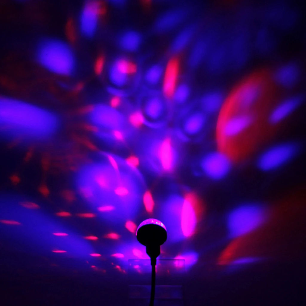 Цена за 2шт. Диско-шар mini "Каледоскоп", LED (красный, зеленый, синий), переходник Micro USB