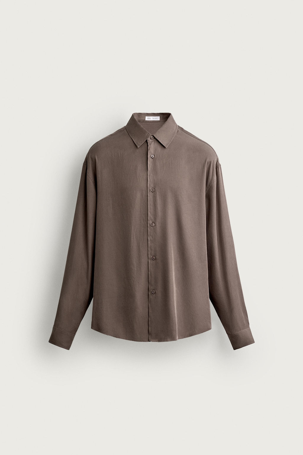 CAMISA FLUIDA RELAXED FIT / Gris topo - Zara фото 8