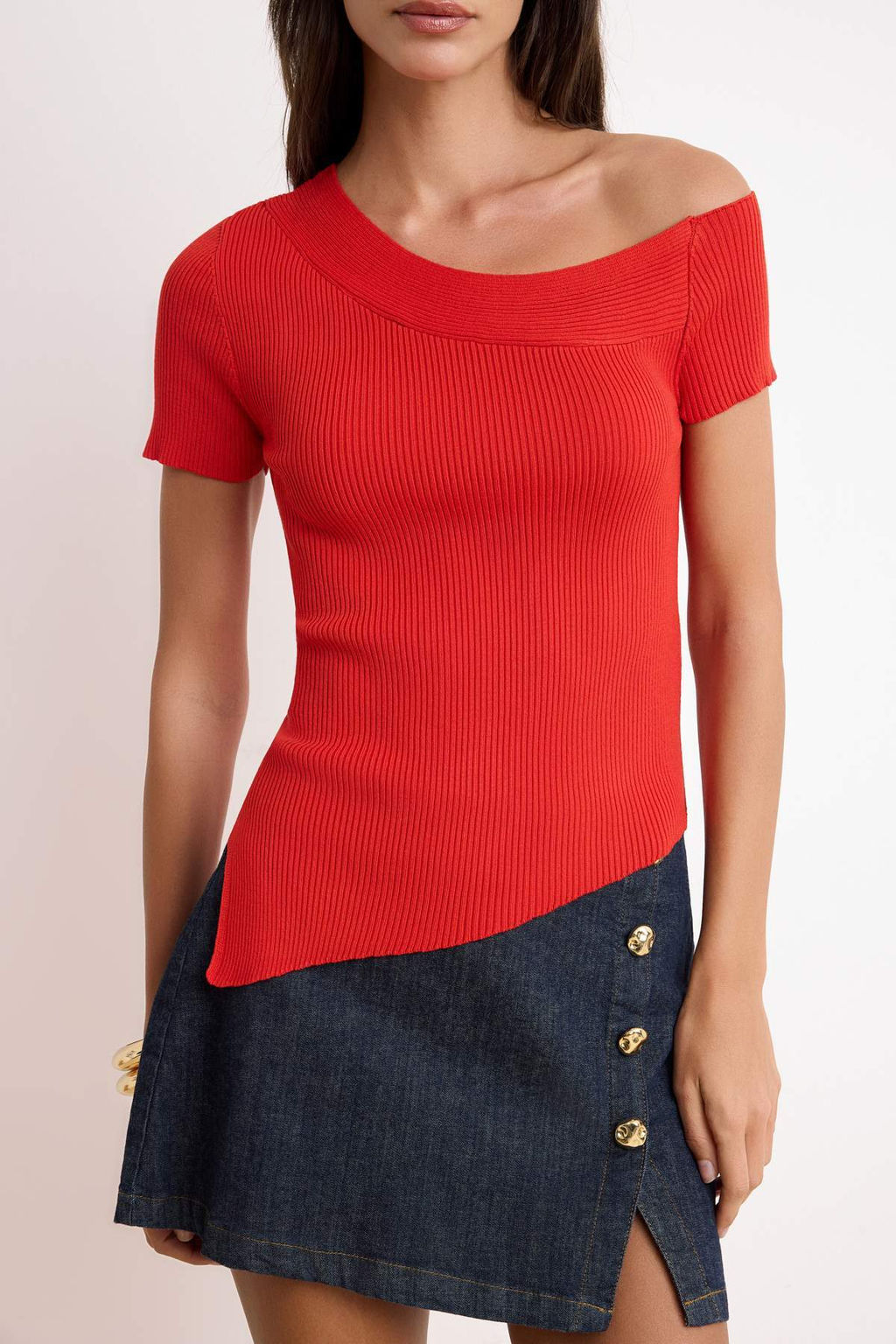 Yag Yesil Asimetrik Yaka Fitted Triko Ince Bluz TWOSS26BZ00291 - Trendyolmilla фото 7