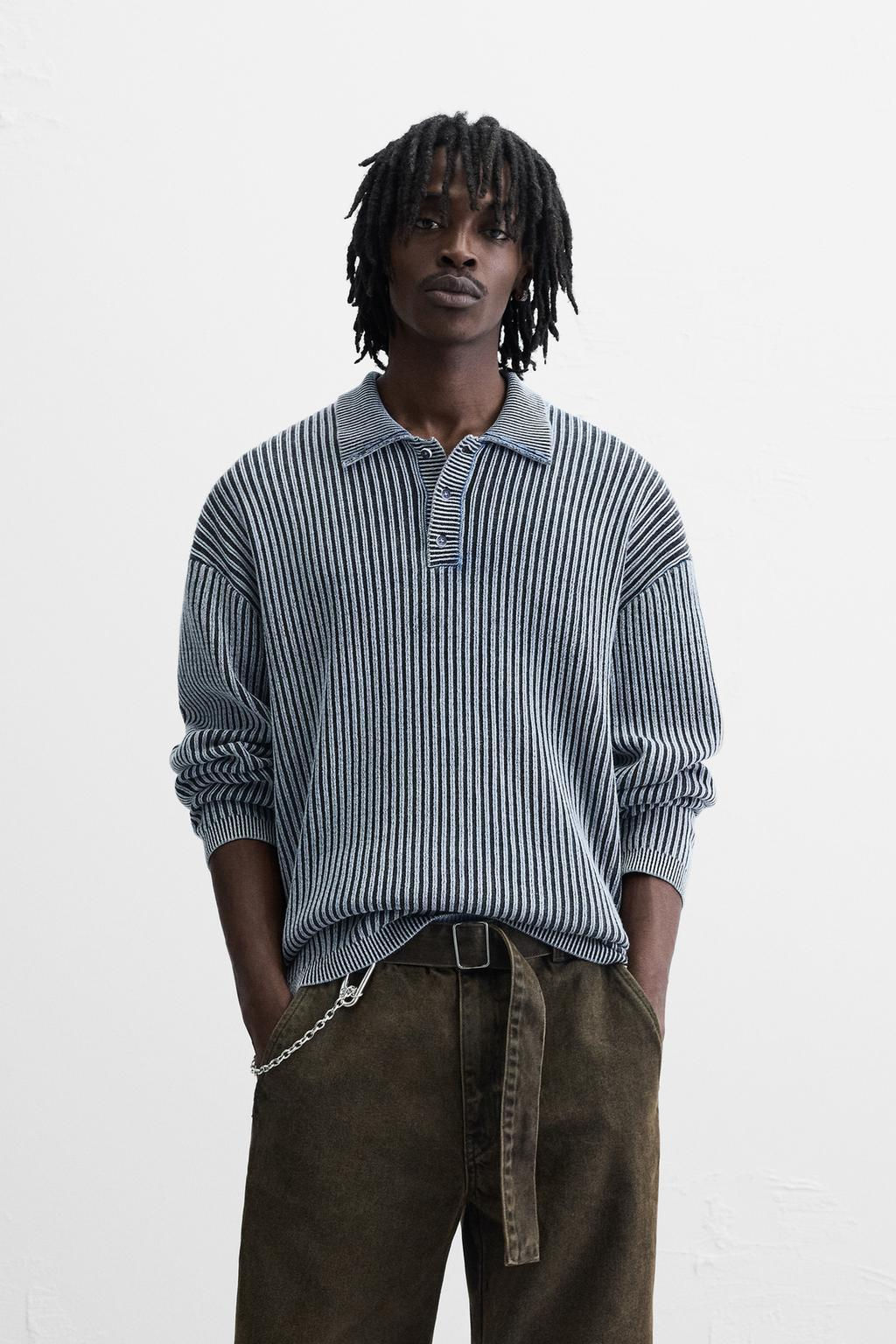 WASHED KNIT POLO SHIRT - Zara фото 2