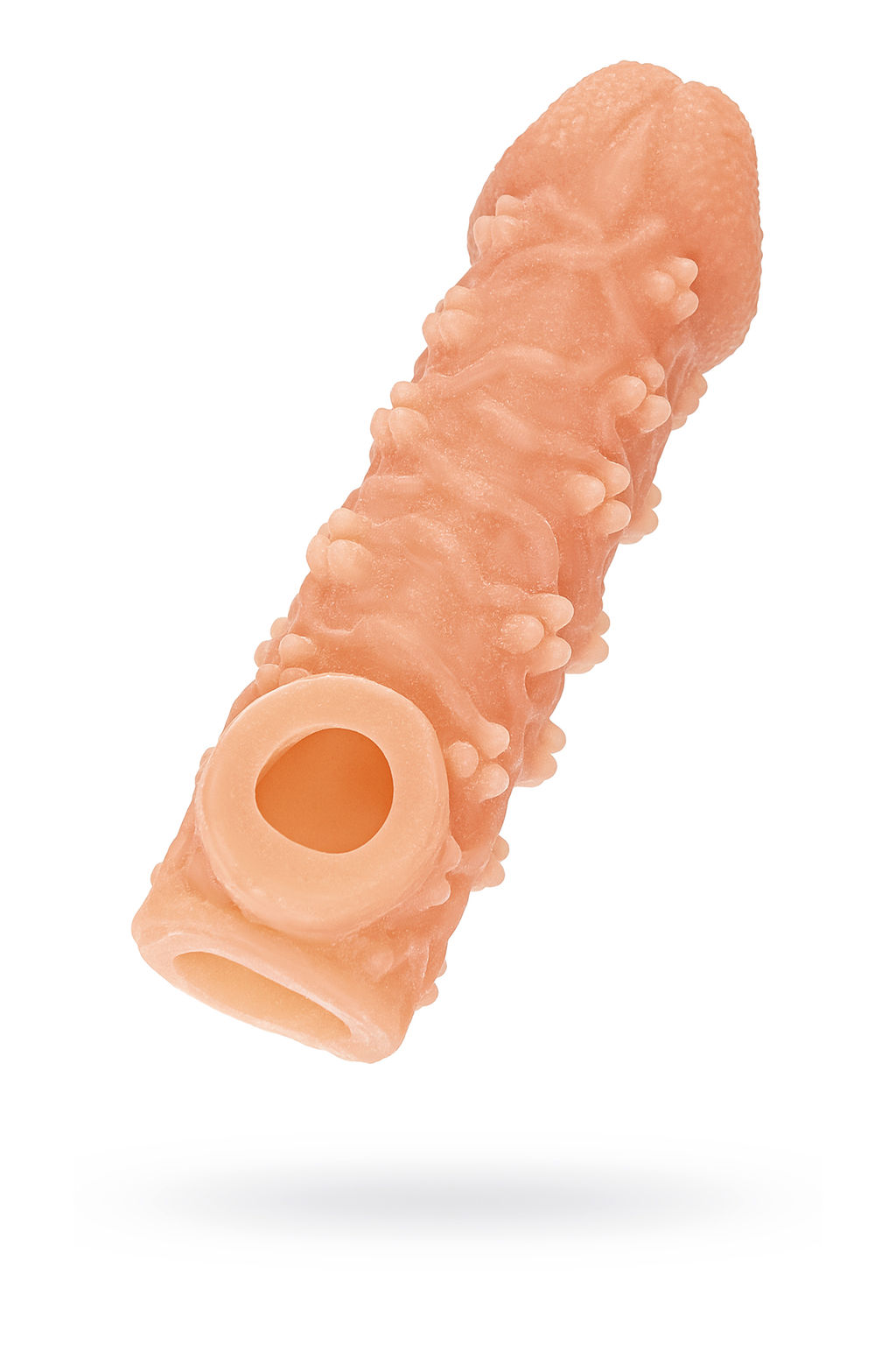 Насадка реалистичная KOKOS COCK SLEEVE 009-M с дополнительной стимуляцией, TPE, телесная, 15.6 см