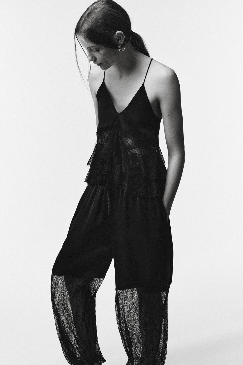 LIMITED EDITION LACE COMBINED TROUSERS