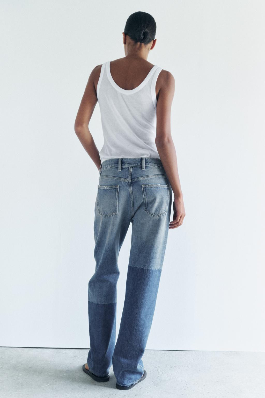 ZW COLLECTION PATCHWORK JEANS - Zara фото 7