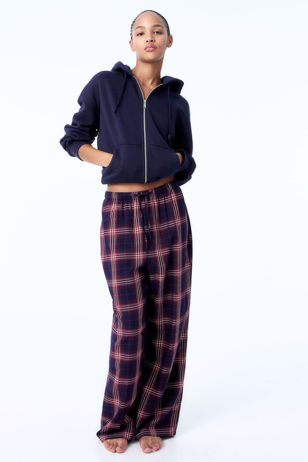 Pantalon de pijama en franela de algodon