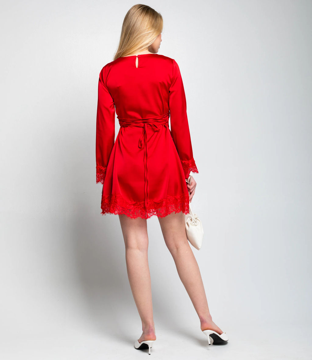 Платье #КТ982 (1), красный - Dommod фото 4